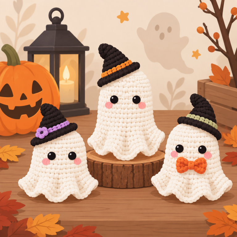 Ghost Amigurumi Crochet Pattern – Free No-Stuffing Halloween