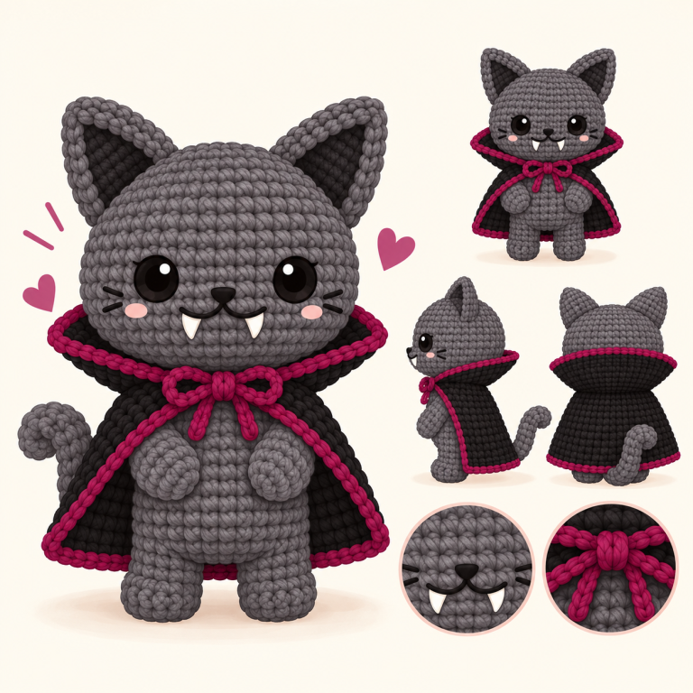 Meet the Cutest Dracula Cat – Free Crochet Pattern