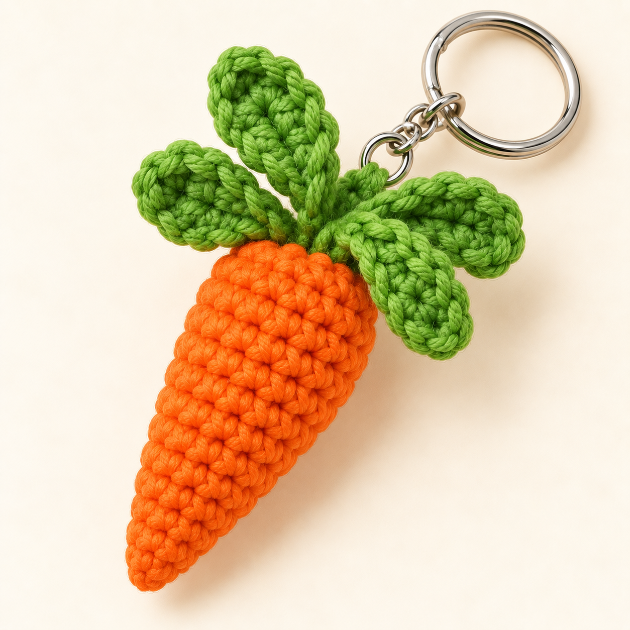 Easy Crochet Carrot Keychain Pattern (Free, 6 Steps)