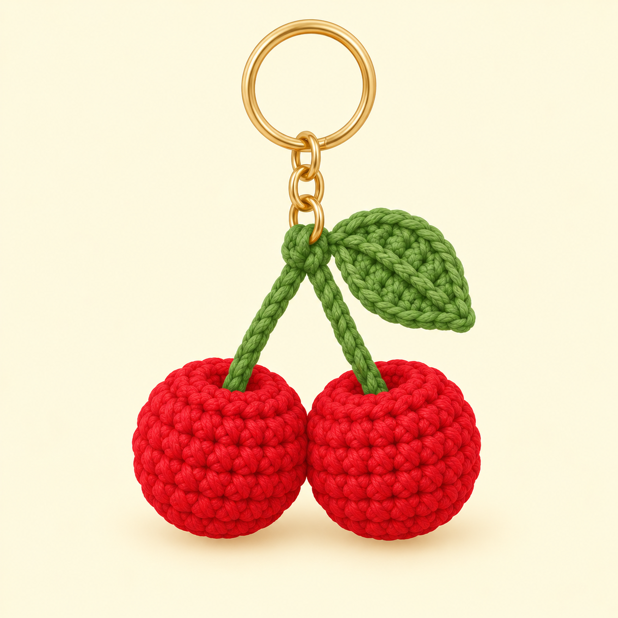 Crochet Cherry Keychain — A Tiny Weekend Project