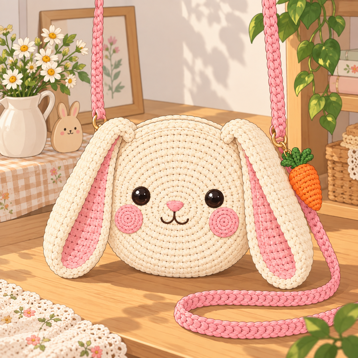 Bunny Shoulder Bag Crochet Pattern – Free, No Zipper/Lining