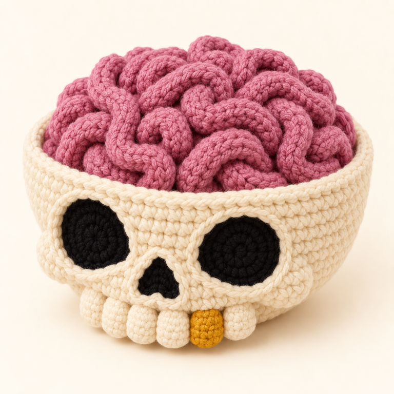 Crochet Skully the Brain Bowl – Free Halloween Pattern