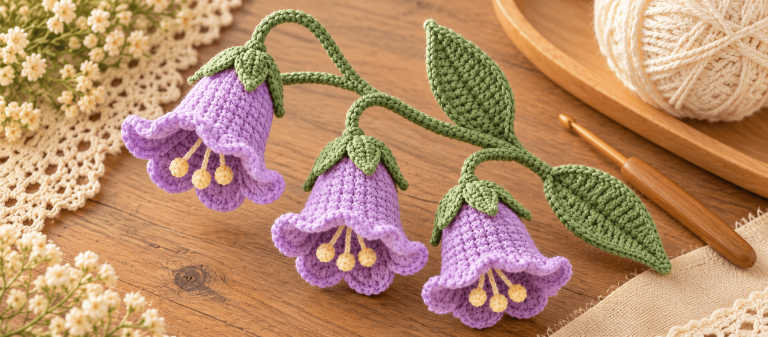 Crochet Bellflower Pattern – Free Flower Stem Tutorial