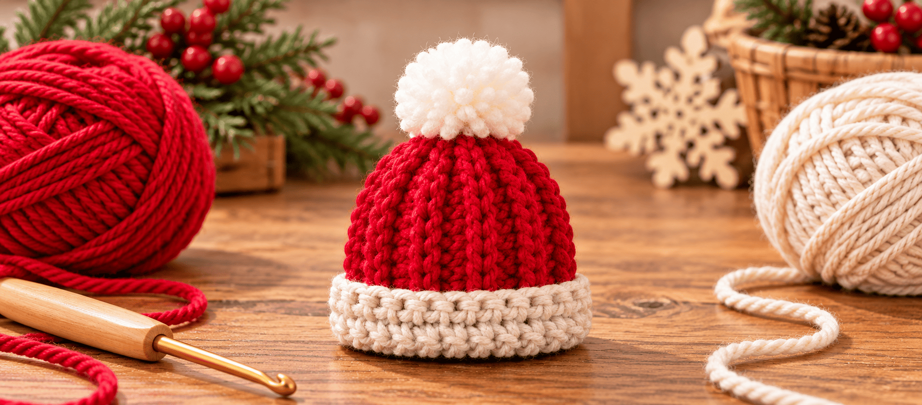 Mini Crochet Beanie Ornament: Free Easy Pattern