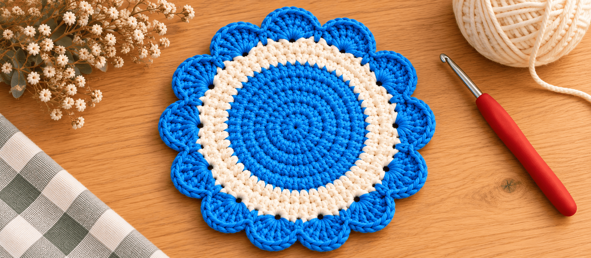 Whimsical Scallop Coaster Crochet Pattern – Quick & Easy